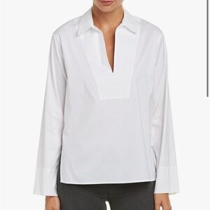 Vince Collared split neck poplin shirt